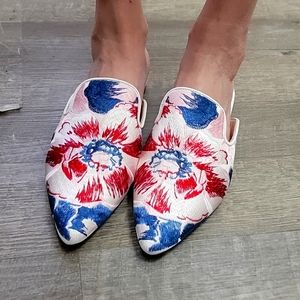 J Crew Embedded Floral Mule
